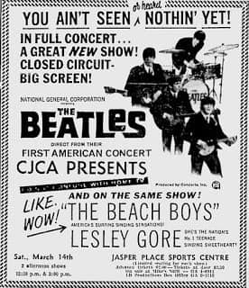 Beatles Poster for a live broadcast event, also featuring The Beach Boys and Lesley Gore