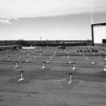 City of Edmonton Archives EA-600-2489a, Black and White photo Starlite Theatre 1949 Empty lot with screen
