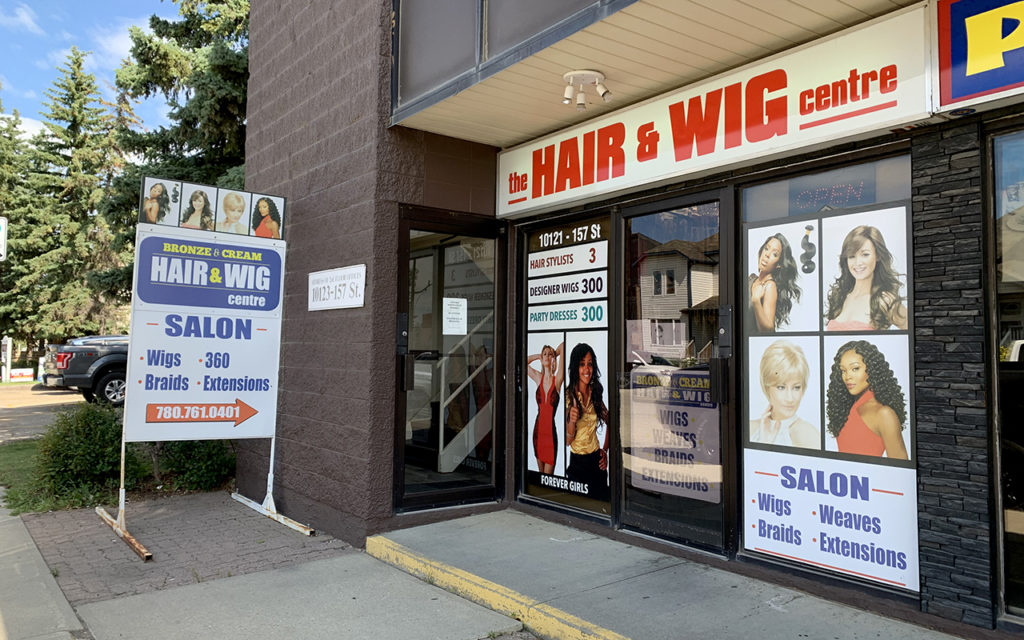 Colour photo of Shirley Romany's business, Bronze and Cream Hair and Wig Centre.