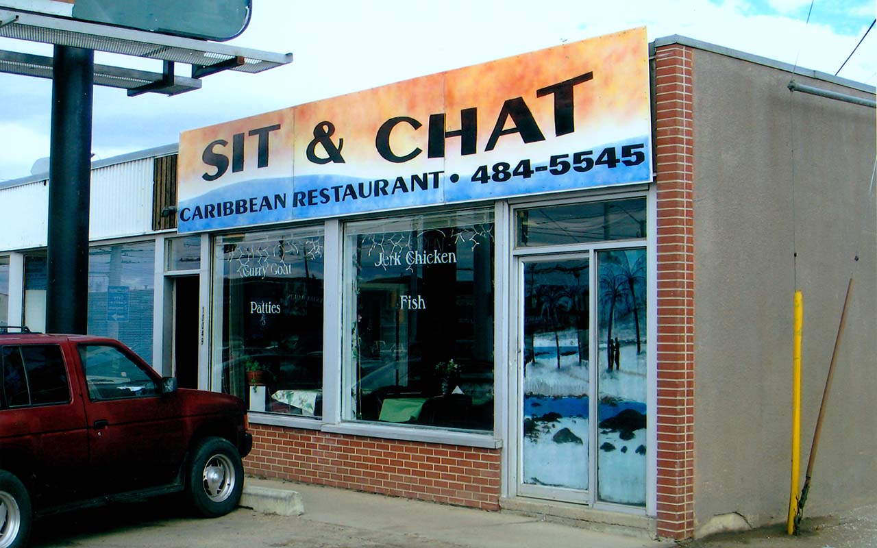 Colour photo of Sit & Chat Caribbean Restaurant, 2006, formerly at 10049 156 Street